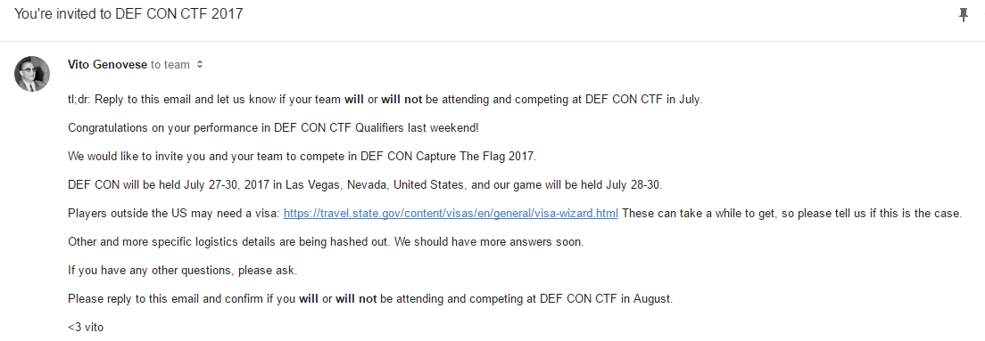 DEF CON EMAIL!!!